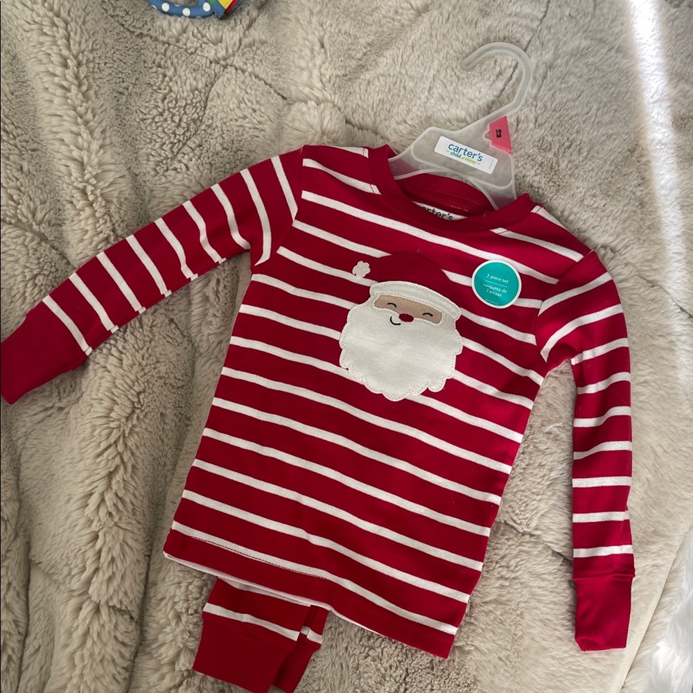 Carter's Festive Red and White Santa Pajama Set